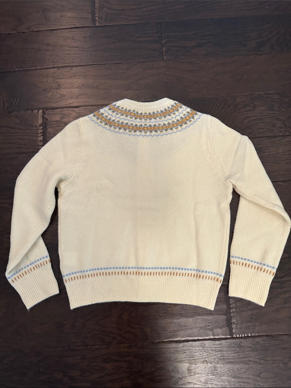 NWT DĂEN Olympe Cardigan S Gateau Annecy Fair Isle Wool Cashmere Ivory - Picture 11 of 13